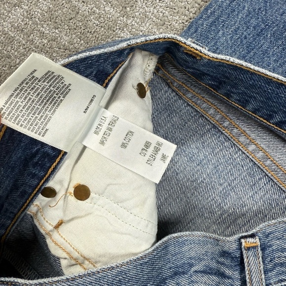 Agolde Jamie High Rise Distressed Button Fly Casual Womens Blue Jean Size 27 - Picture 5 of 9